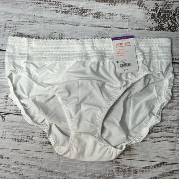 Warners 2X No Pinching, No Problems Dig-Free Comfort Waist Lace Microfiber Panty - Picture 3 of 7